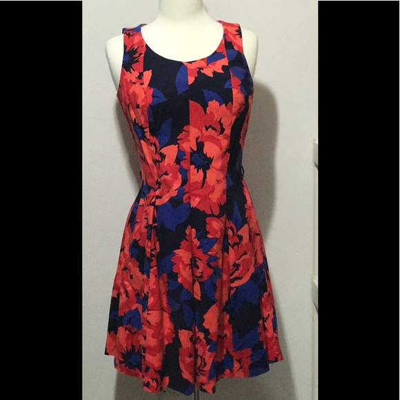 tommy hilfiger red floral dress